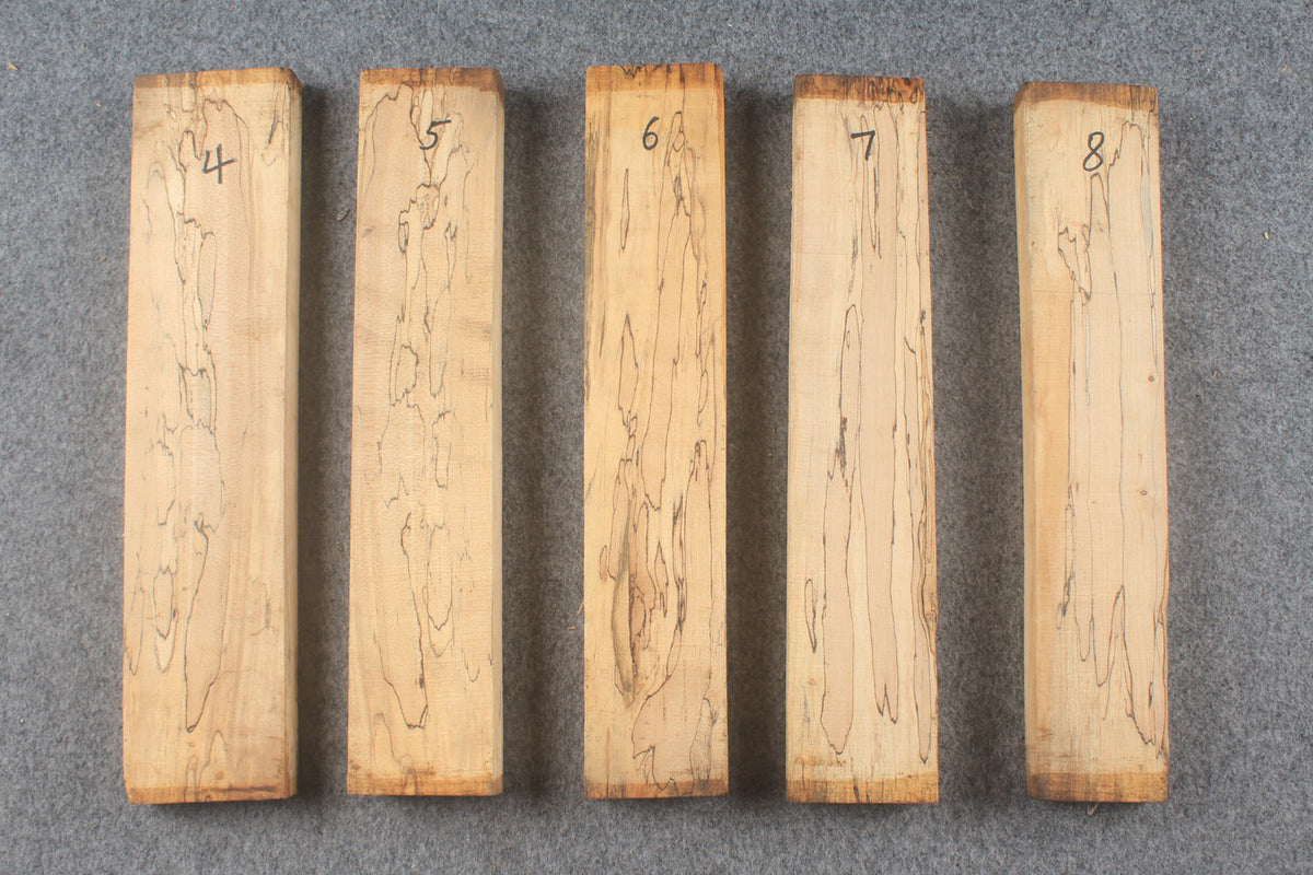Spalted maple square pool cues butt turning blanks