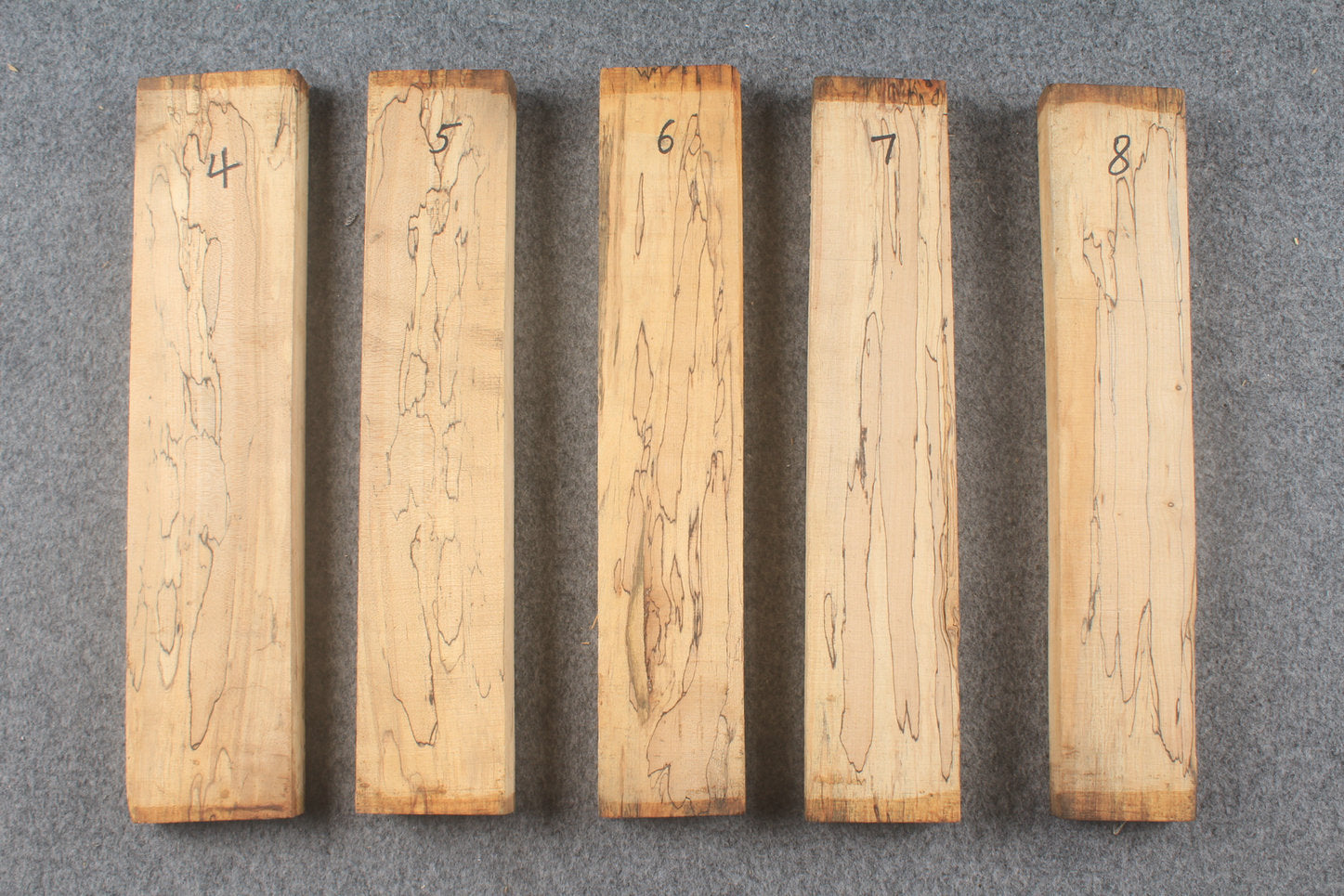 Spalted maple square pool cues butt turning blanks