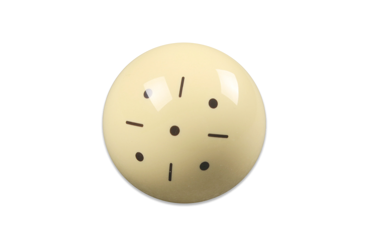 Training Pool Cue Ball  2-1/4&quot; Regulation Size BLACK Dots Billiard Practice