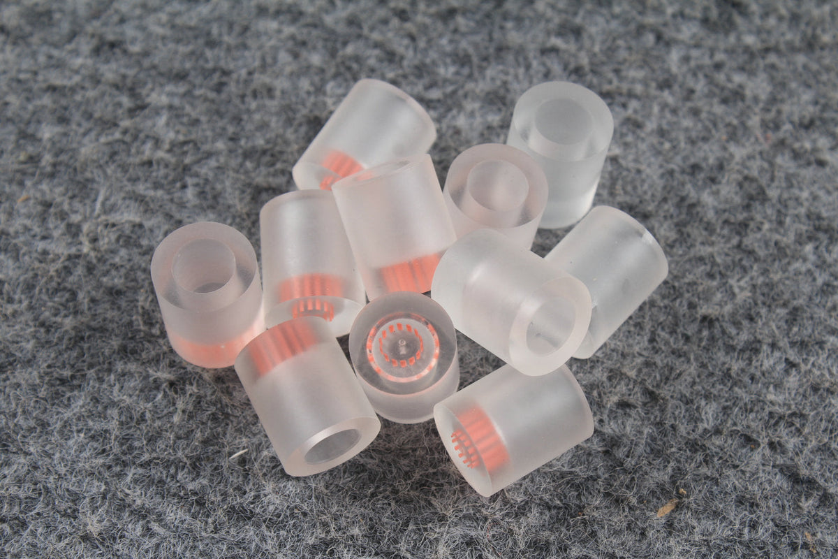 Transparent Billiard Cue Ferrule – 13mm | Clear & Pink Sandwich WOODS CUES