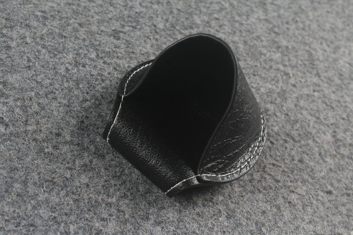 Universal Black Leather Chalk Holder with Belt Clip WOODS CUES