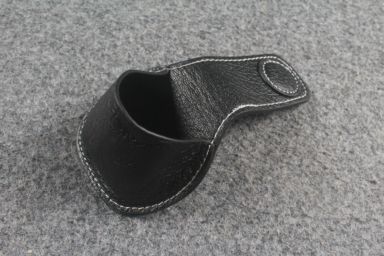 Universal Black Leather Chalk Holder with Belt Clip WOODS CUES