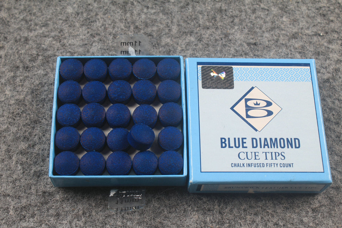 BRUNSWICK Unpressed blue diamond tips 11 mm WOODS CUES