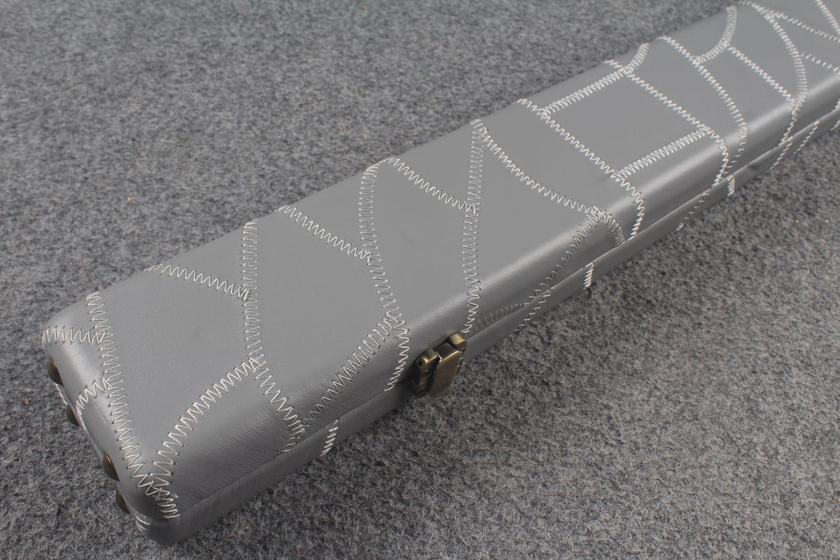 1 piece real Leather handmade patchwork snooker cue case with 2 slots（chalk area inside） WOODS CUES