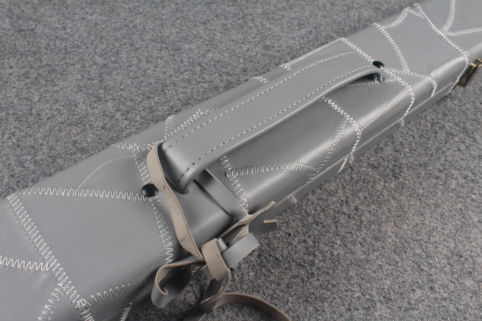 1 piece real Leather handmade patchwork snooker cue case with 2 slots（chalk area inside） WOODS CUES
