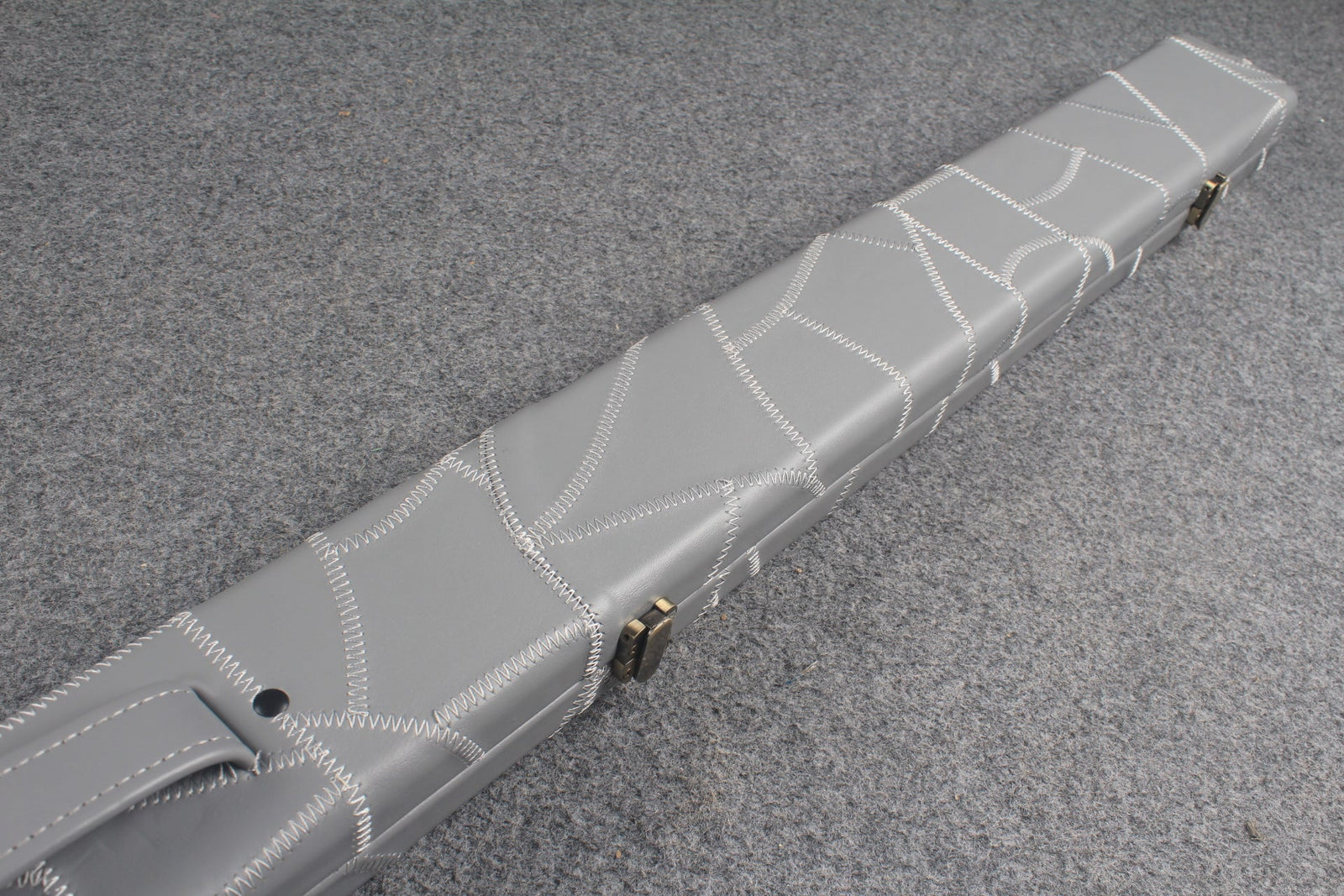 1 piece real Leather handmade patchwork snooker cue case with 2 slots（chalk area inside） WOODS CUES