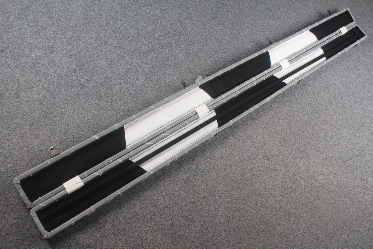 1 piece real Leather handmade patchwork snooker cue case with 2 slots（chalk area inside） WOODS CUES