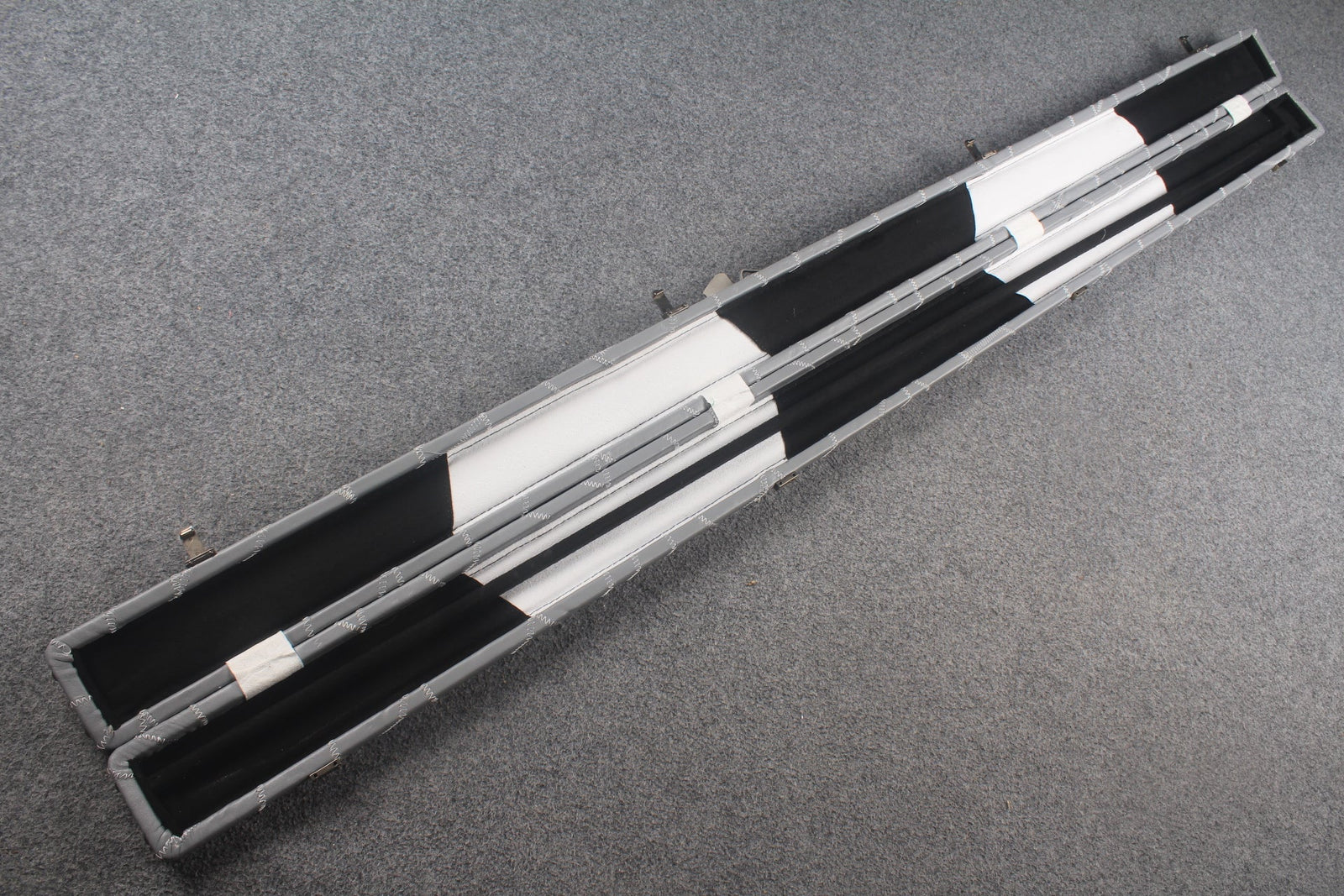 1 piece real Leather handmade patchwork snooker cue case with 2 slots（chalk area inside） WOODS CUES