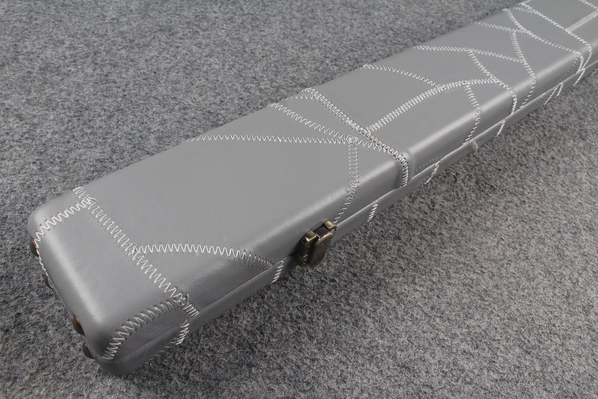1 piece real Leather handmade patchwork snooker cue case with 2 slots（chalk area inside） WOODS CUES