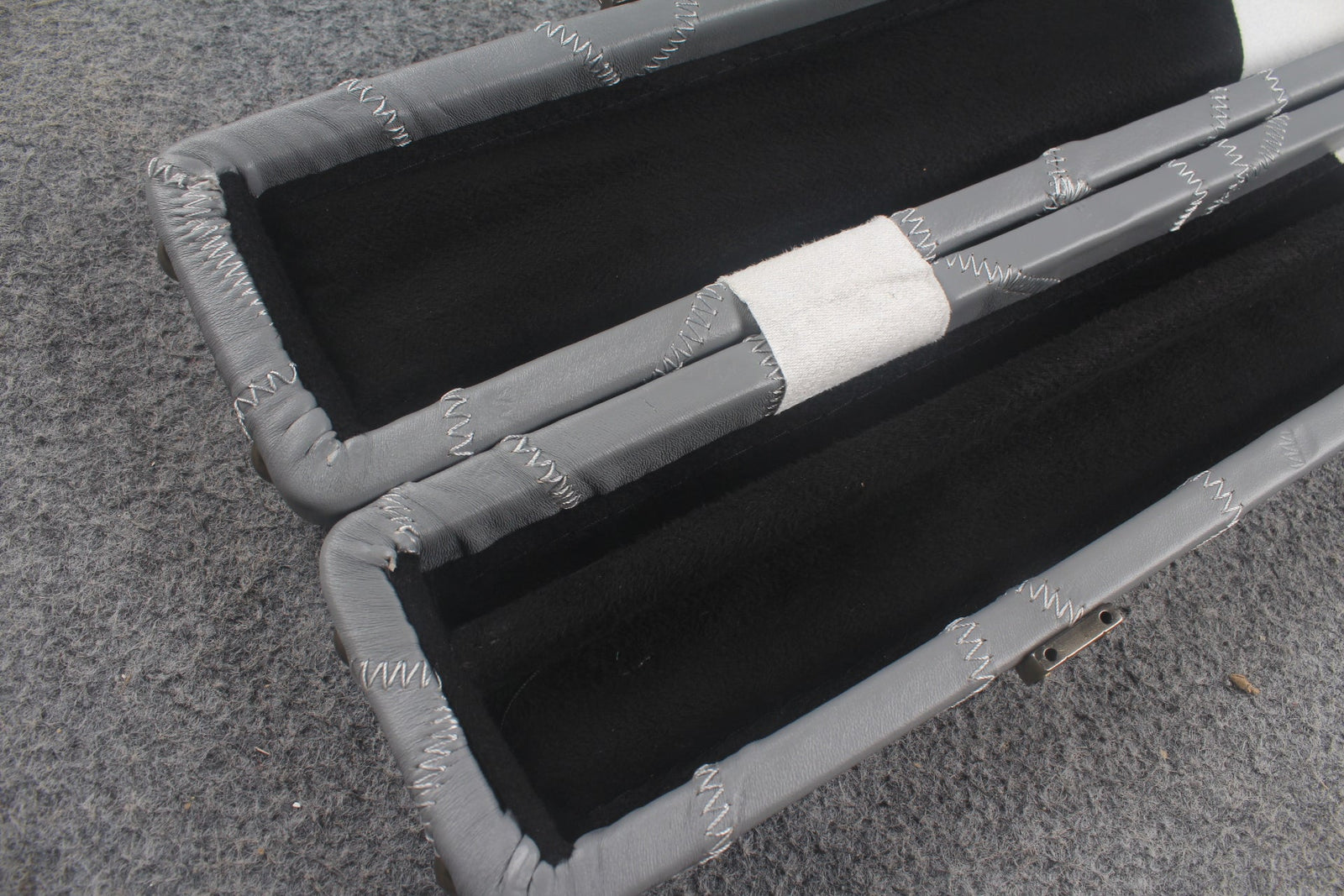 1 piece real Leather handmade patchwork snooker cue case with 2 slots（chalk area inside） WOODS CUES