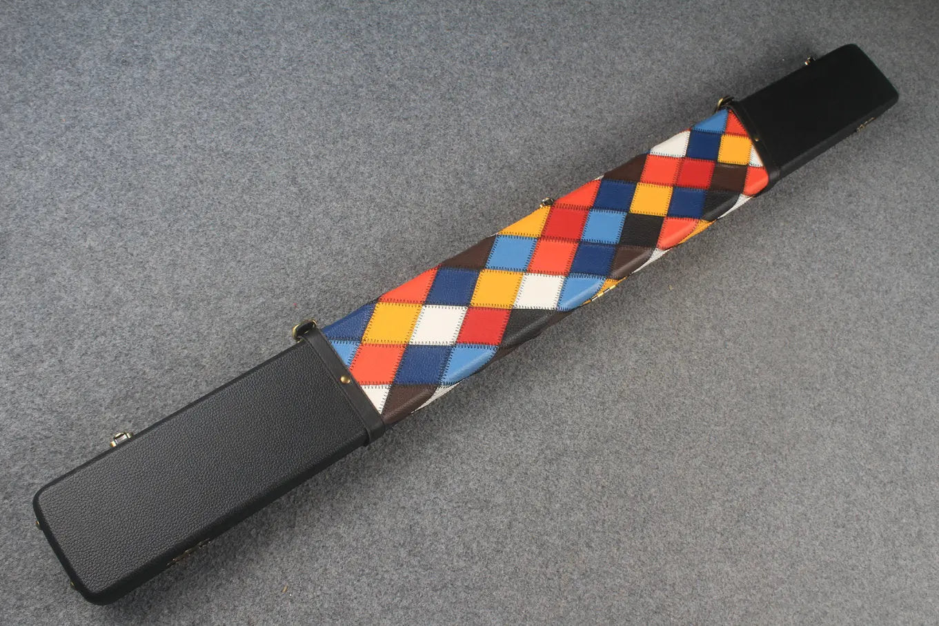 HANDMADE CENTER DIAMOND COLOR 3 COMPARTMENT QUALITY WIDE 3/4 CUE CASE