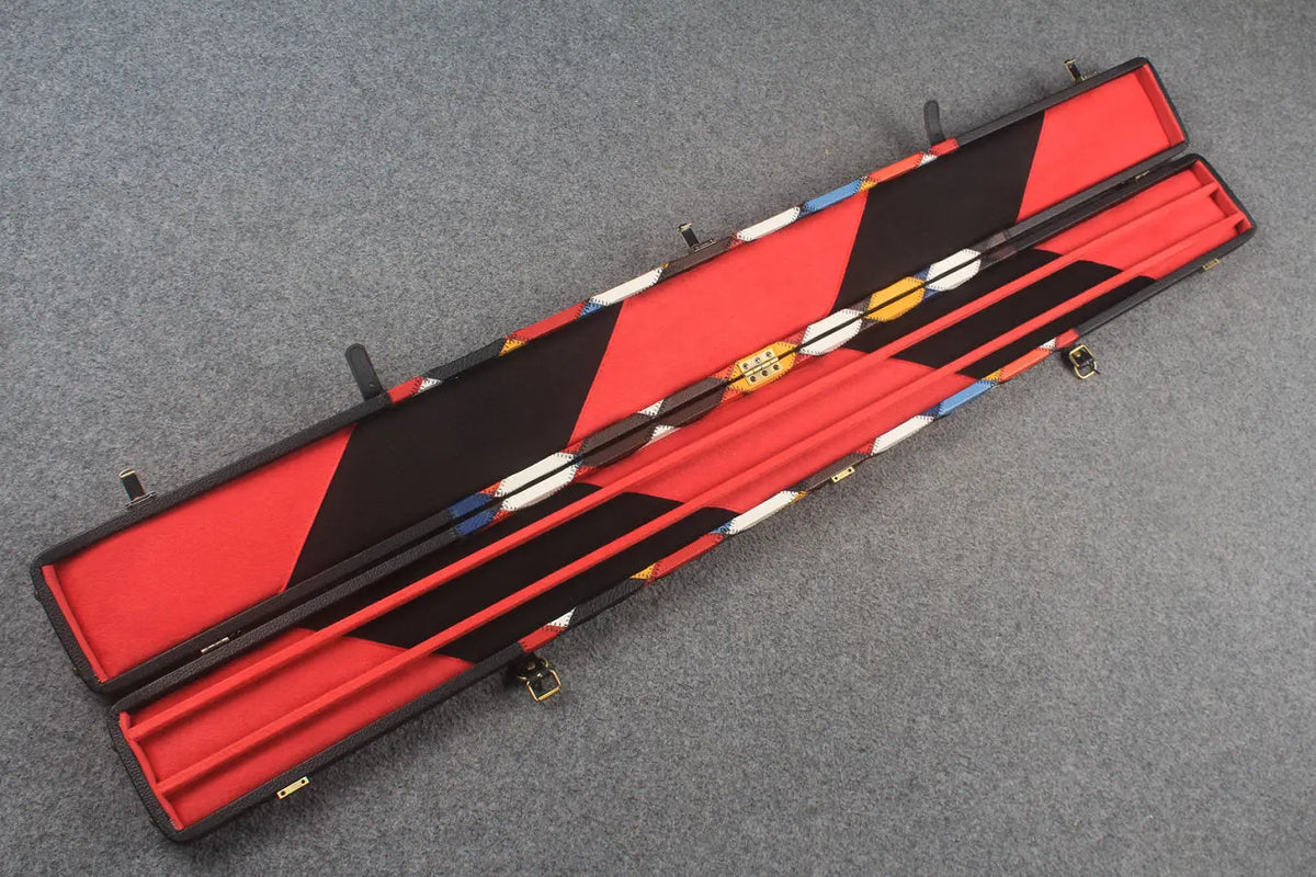 HANDMADE CENTER DIAMOND COLOR 3 COMPARTMENT QUALITY WIDE 3/4 CUE CASE