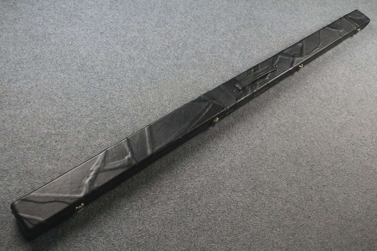 1 piece real Leather handmade patchwork snooker cue case with 2 slots（black） WOODS CUES