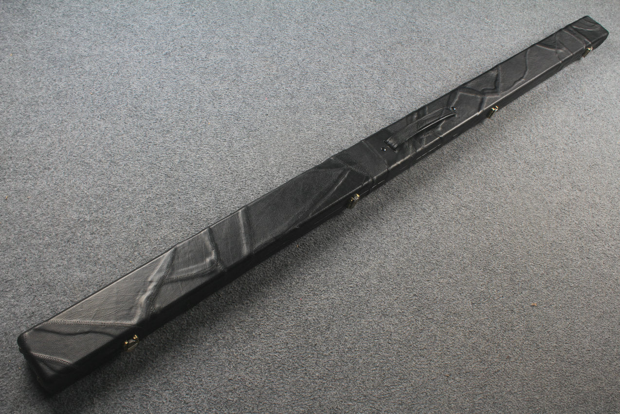 1 piece real Leather handmade patchwork snooker cue case with 2 slots（black） WOODS CUES