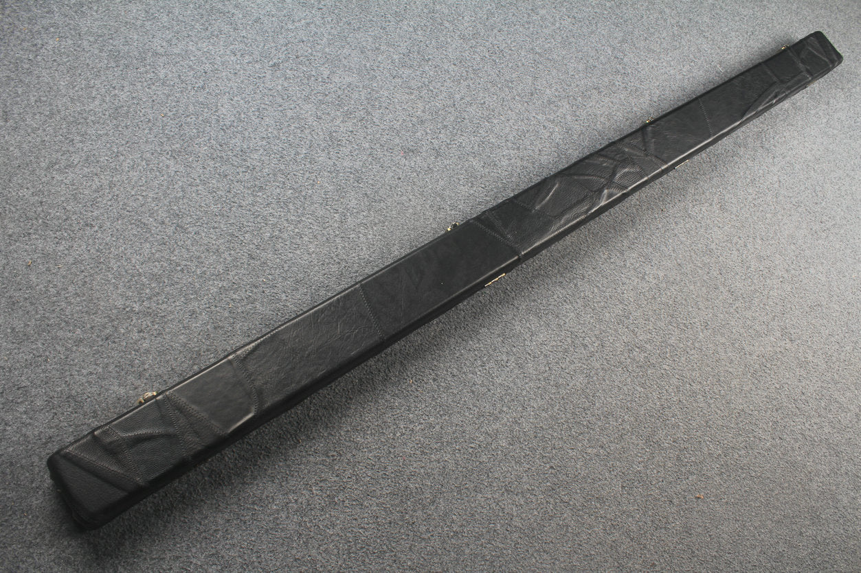 1 piece real Leather handmade patchwork snooker cue case with 2 slots（black） WOODS CUES