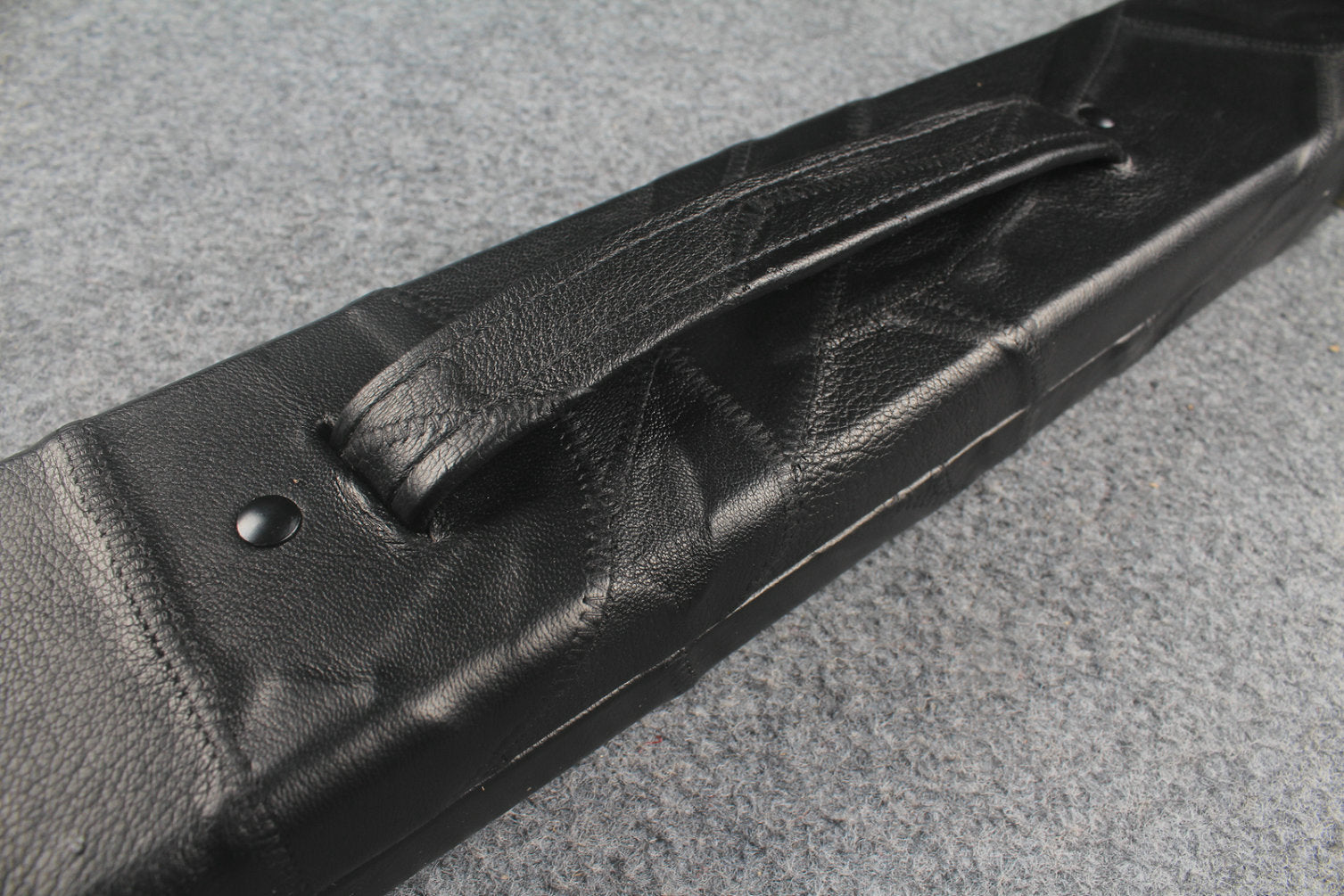1 piece real Leather handmade patchwork snooker cue case with 2 slots（black） WOODS CUES