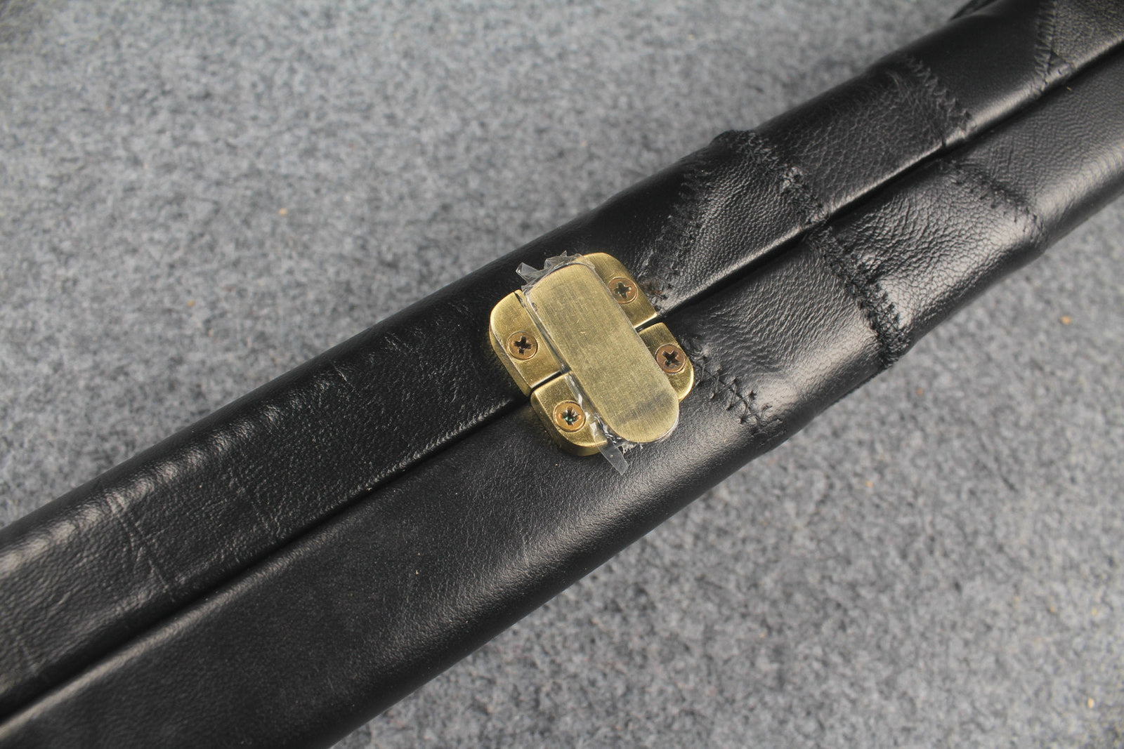 1 piece real Leather handmade patchwork snooker cue case with 2 slots（black） WOODS CUES