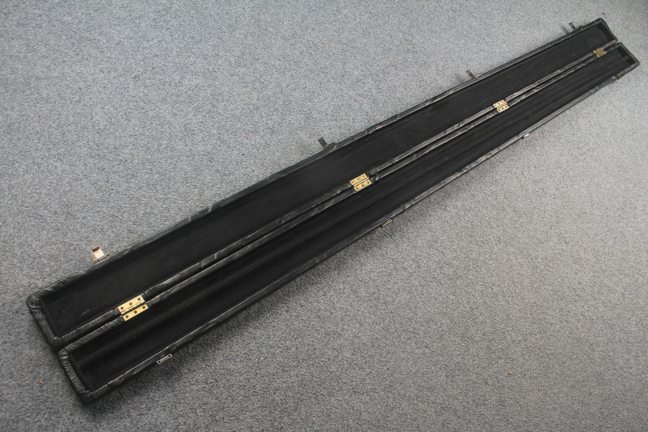 1 piece real Leather handmade patchwork snooker cue case with 2 slots（black） WOODS CUES