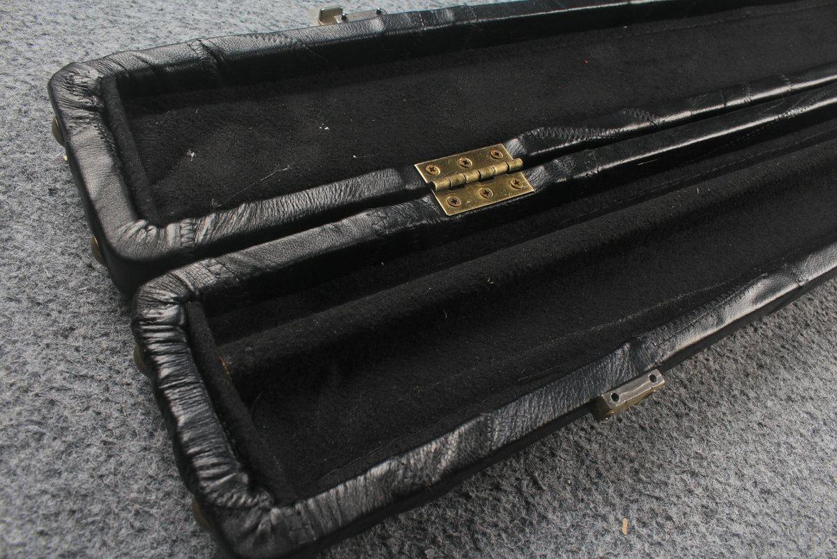1 piece real Leather handmade patchwork snooker cue case with 2 slots（black） WOODS CUES