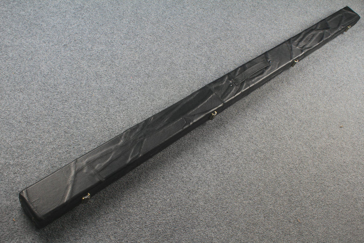 1 piece real Leather handmade patchwork snooker cue case with 2 slots（black） WOODS CUES