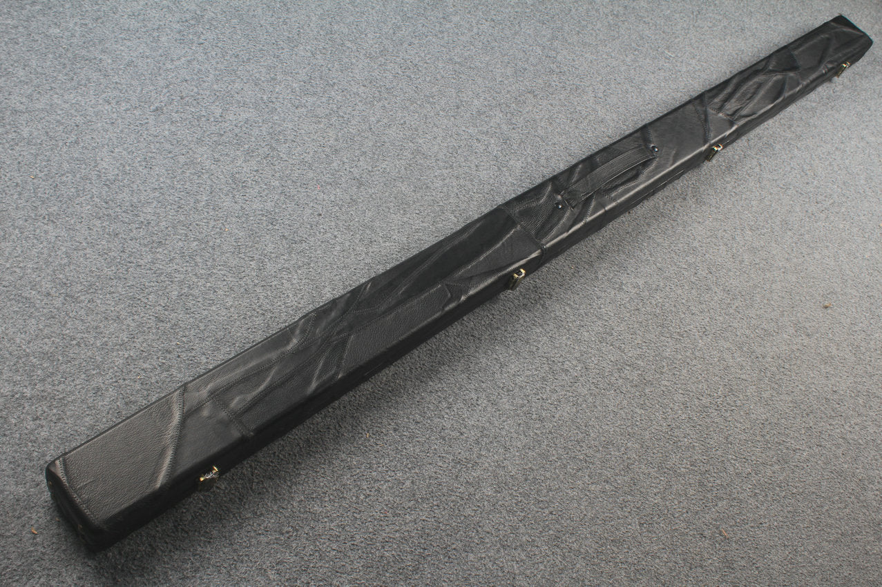 1 piece real Leather handmade patchwork snooker cue case with 2 slots（black） WOODS CUES