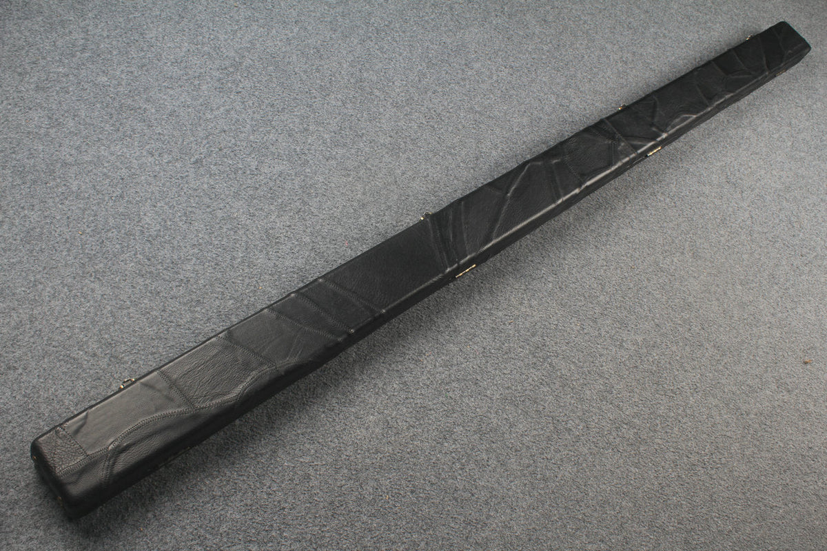 1 piece real Leather handmade patchwork snooker cue case with 2 slots（black） WOODS CUES