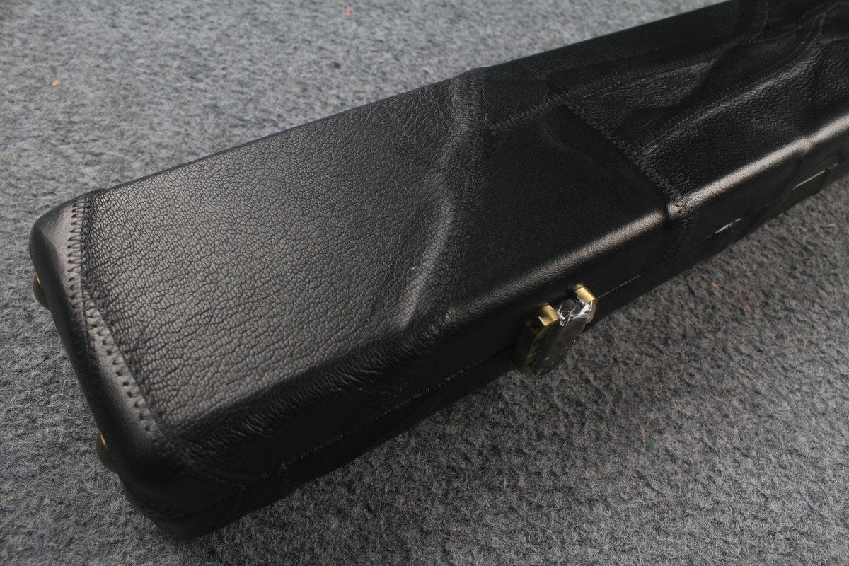 1 piece real Leather handmade patchwork snooker cue case with 2 slots（black） WOODS CUES