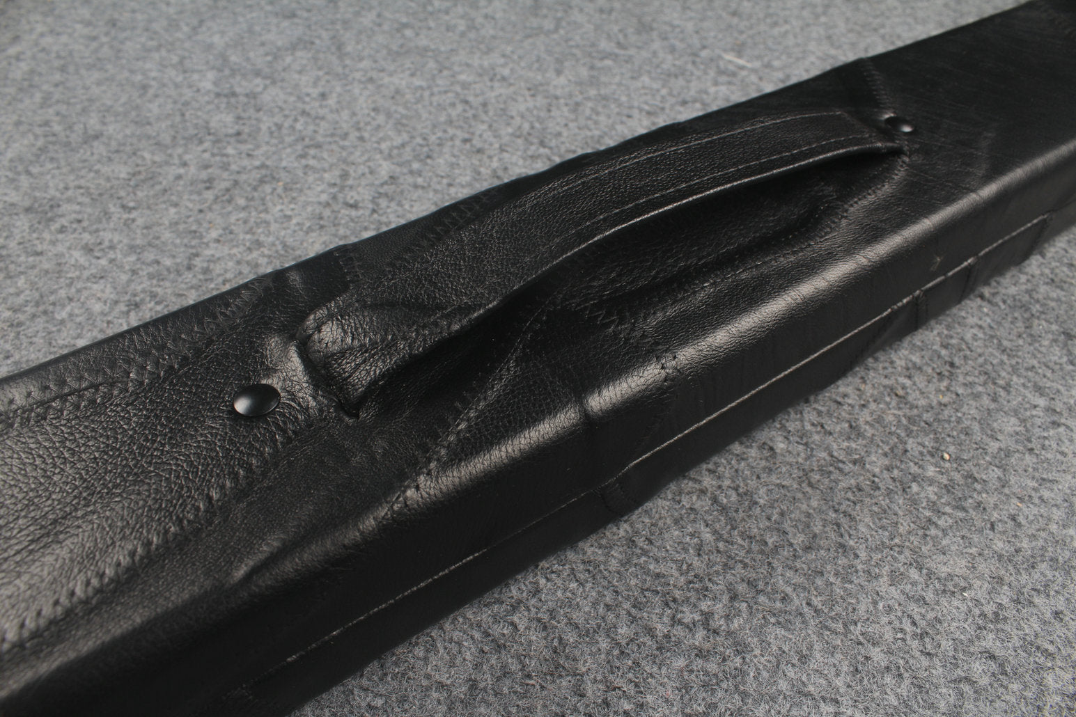 1 piece real Leather handmade patchwork snooker cue case with 2 slots（black） WOODS CUES