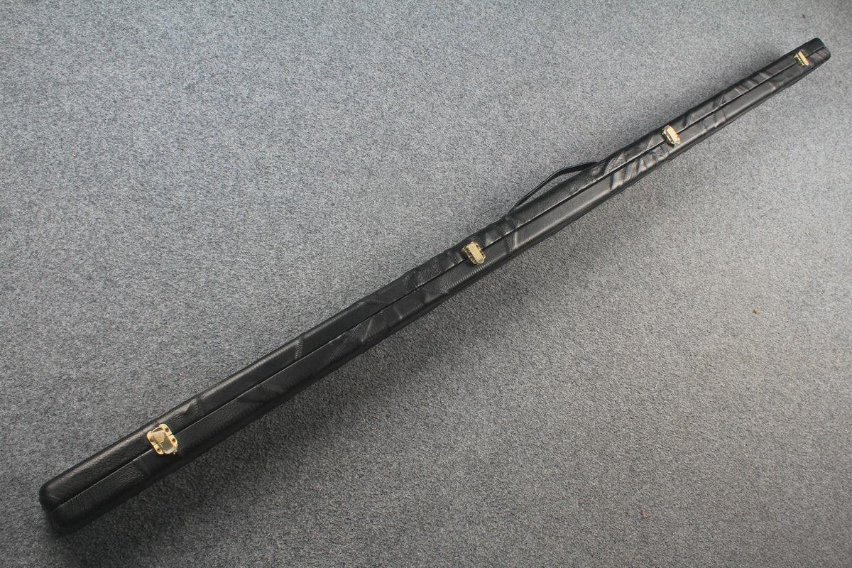 1 piece real Leather handmade patchwork snooker cue case with 2 slots（black） WOODS CUES