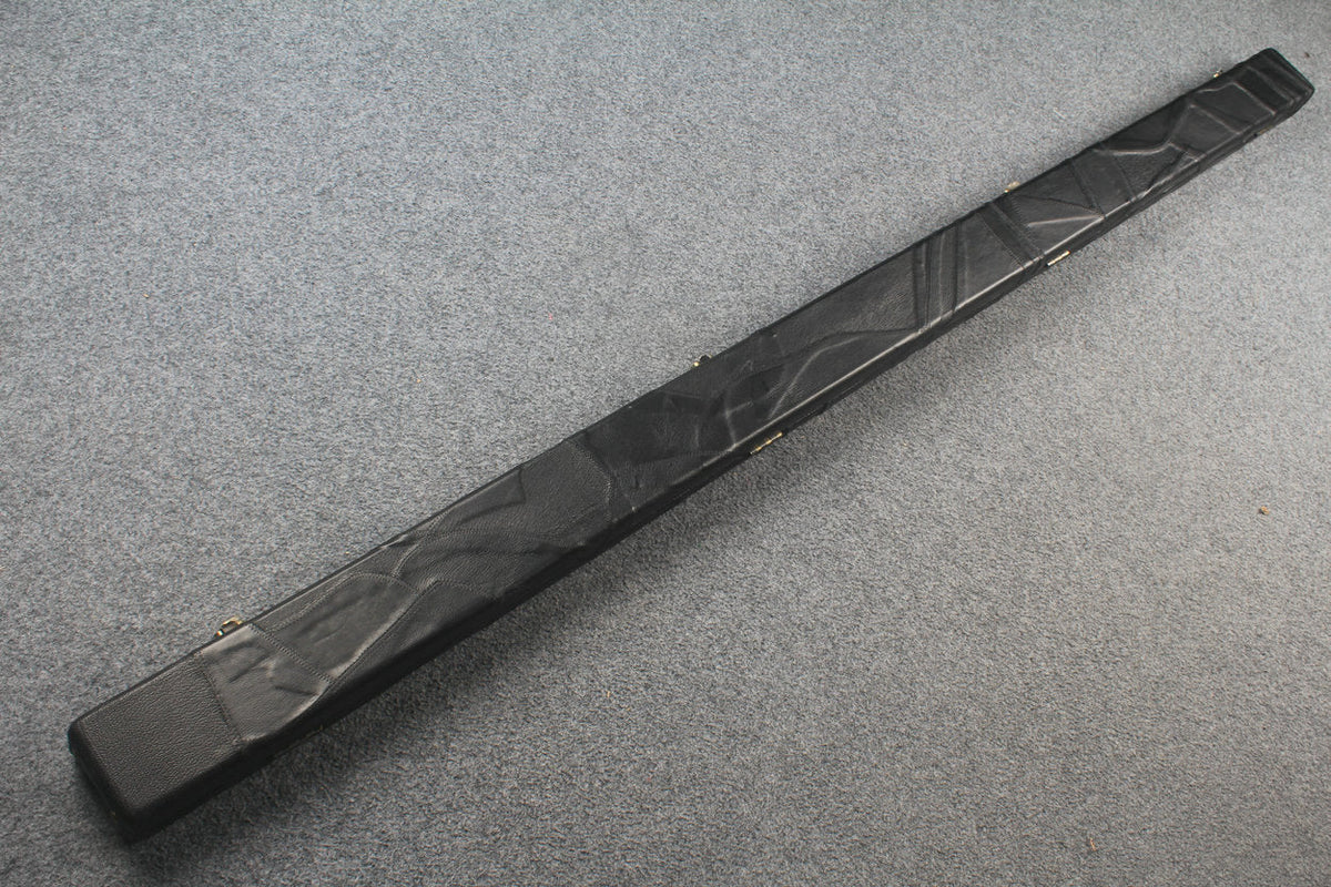 1 piece real Leather handmade patchwork snooker cue case with 2 slots（black） WOODS CUES