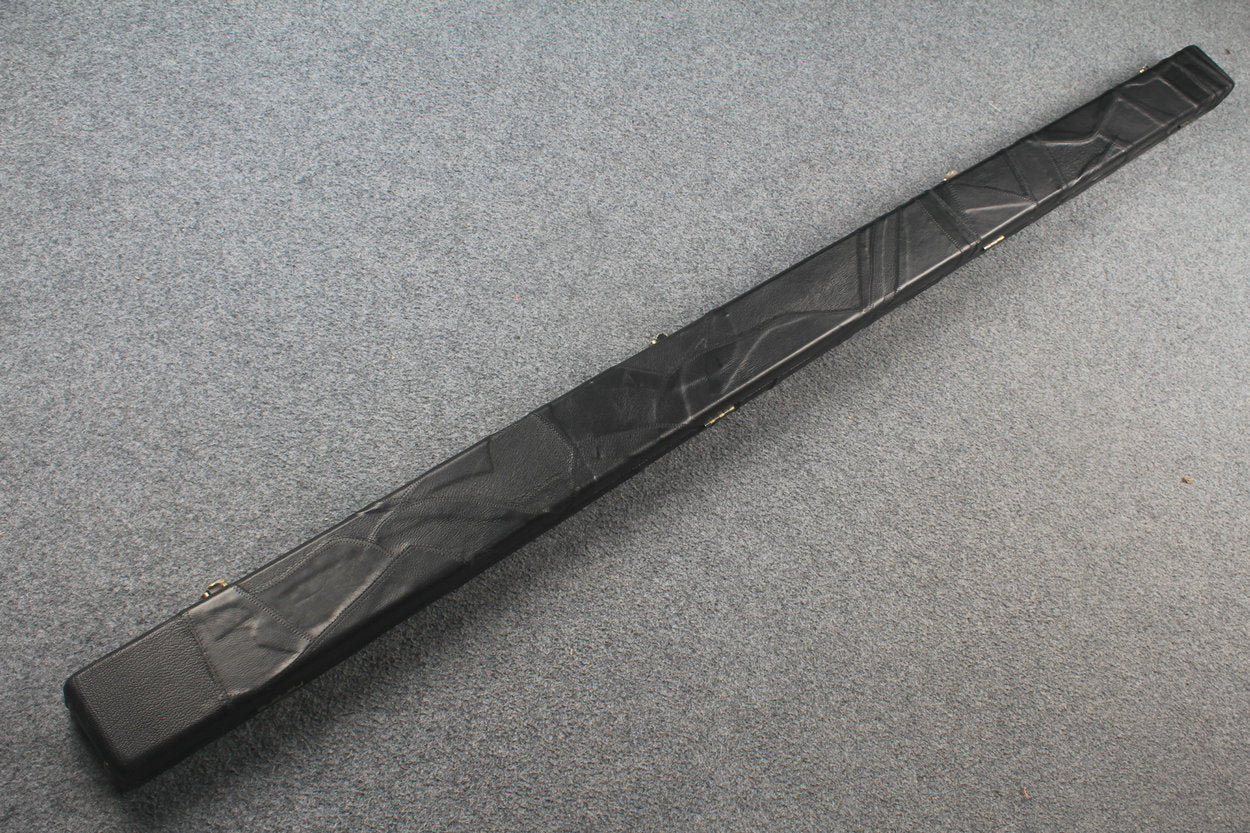 1 piece real Leather handmade patchwork snooker cue case with 2 slots（black） WOODS CUES