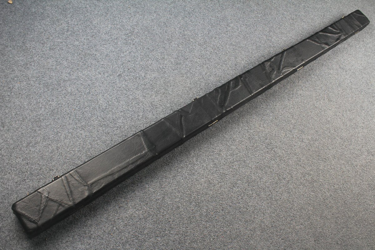 1 piece real Leather handmade patchwork snooker cue case with 2 slots（black） WOODS CUES