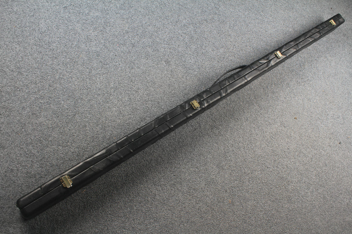 1 piece real Leather handmade patchwork snooker cue case with 2 slots（black） WOODS CUES