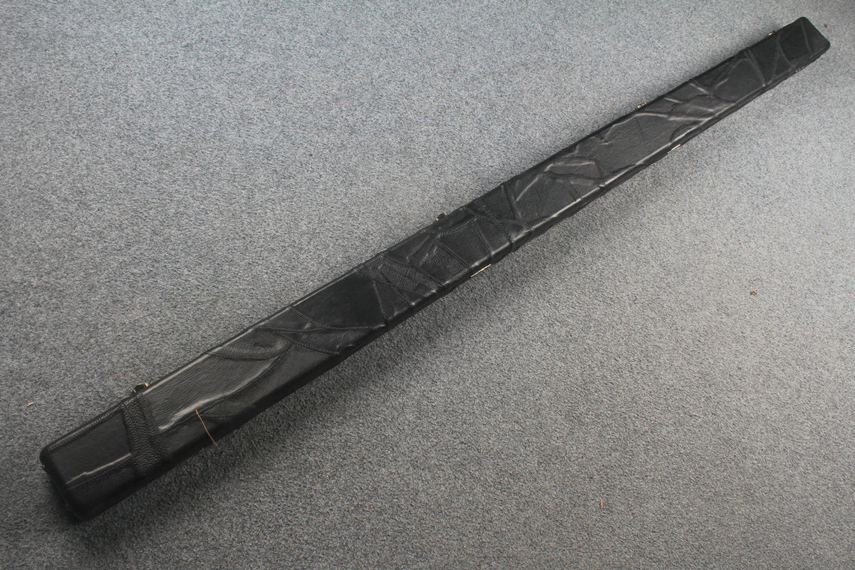 1 piece real Leather handmade patchwork snooker cue case with 2 slots（black） WOODS CUES