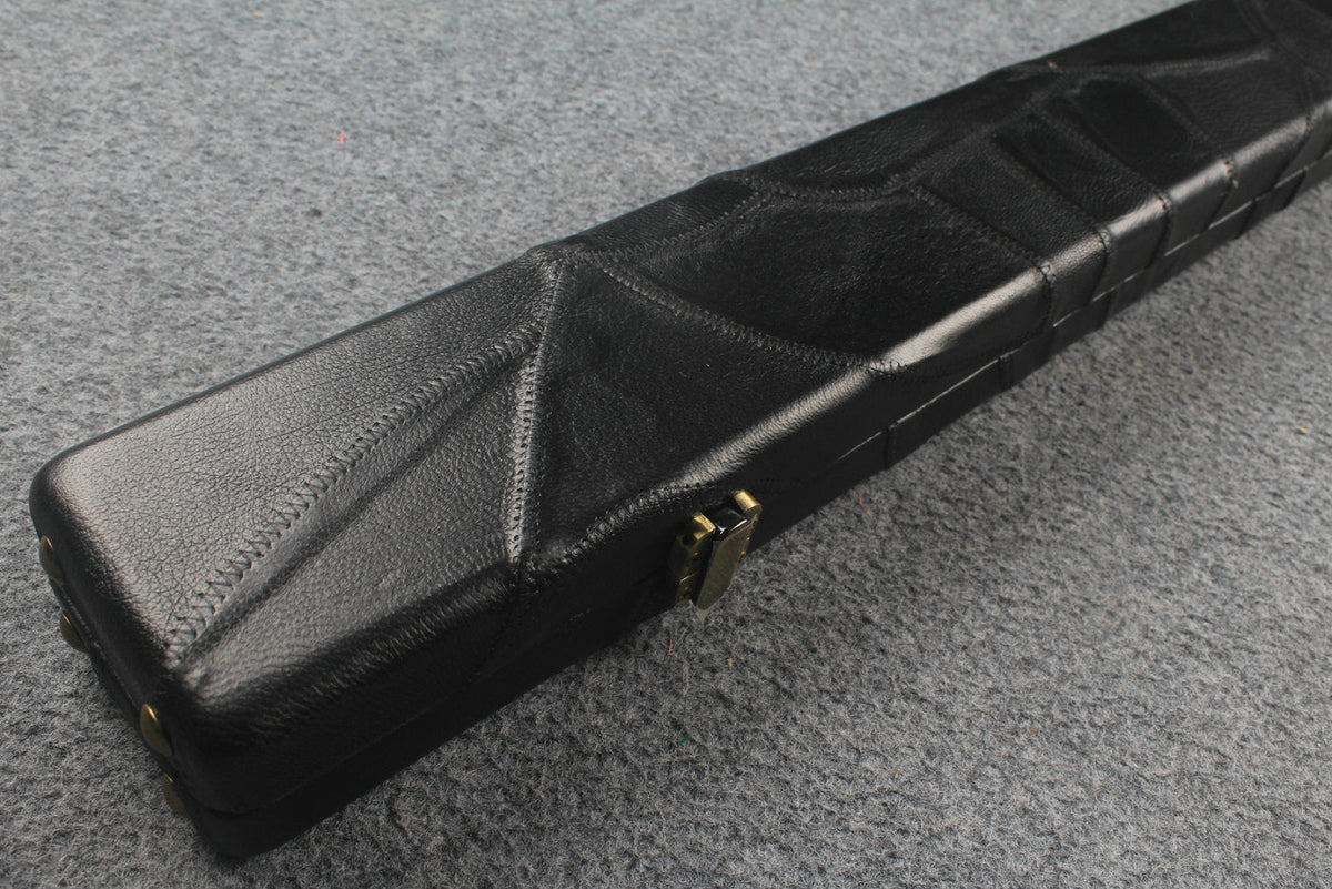 1 piece real Leather handmade patchwork snooker cue case with 2 slots（black） WOODS CUES