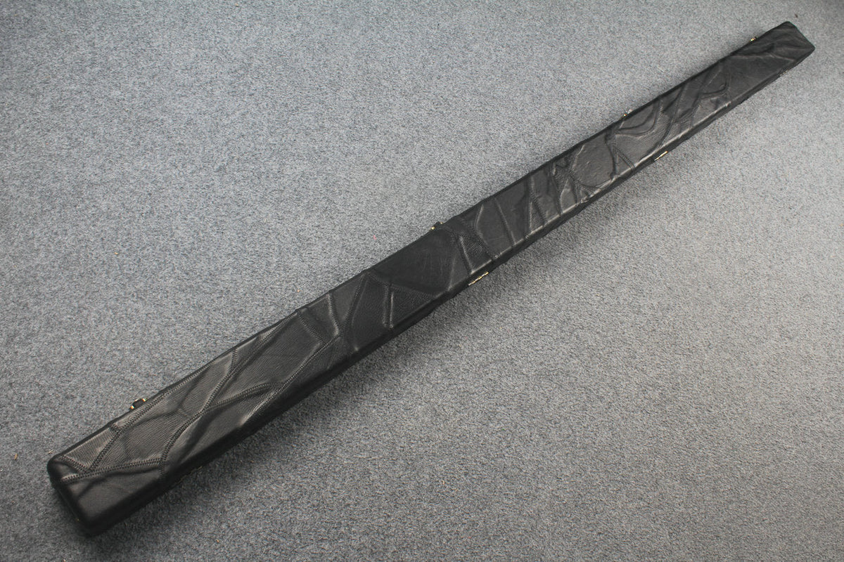 1 piece real Leather handmade patchwork snooker cue case with 2 slots（black） WOODS CUES