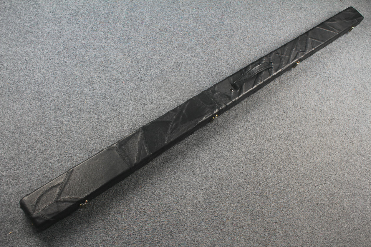 1 piece real Leather handmade patchwork snooker cue case with 2 slots（black） WOODS CUES