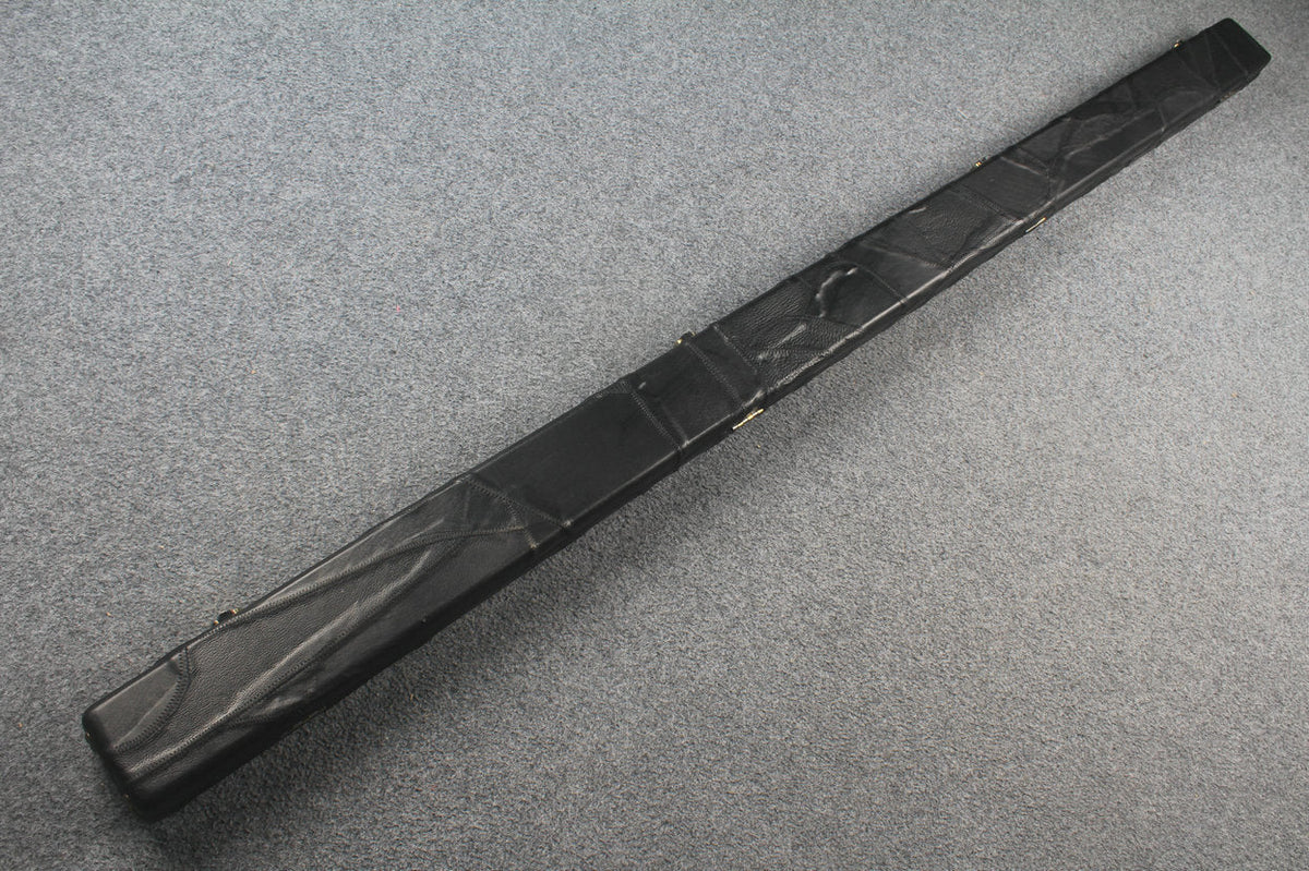 1 piece real Leather handmade patchwork snooker cue case with 2 slots（black） WOODS CUES
