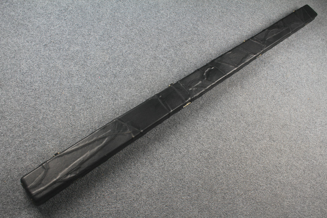 1 piece real Leather handmade patchwork snooker cue case with 2 slots（black） WOODS CUES