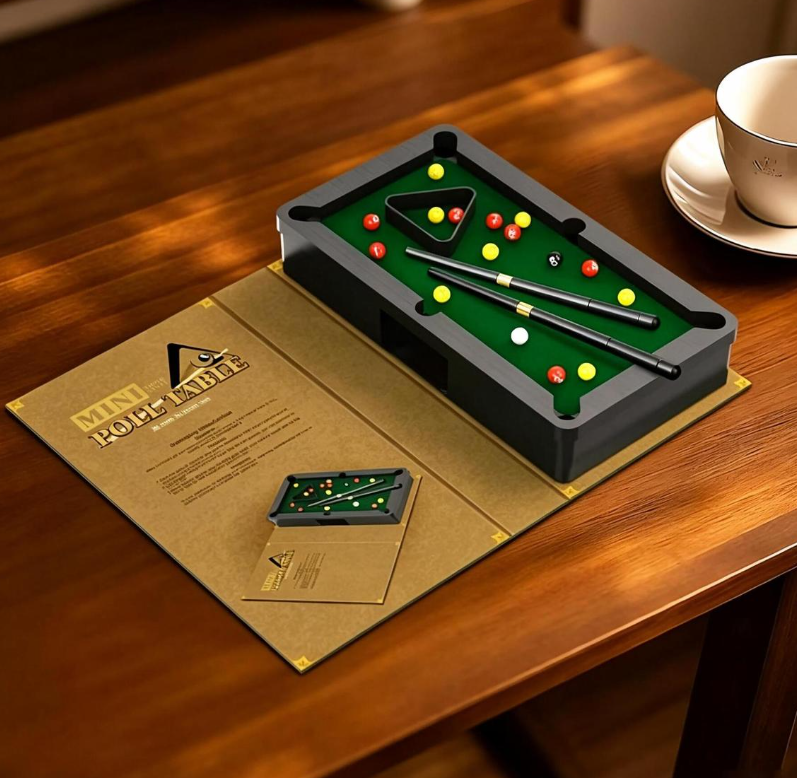 Mini Pool Table Gift Box Set – Tabletop Billiards Game
