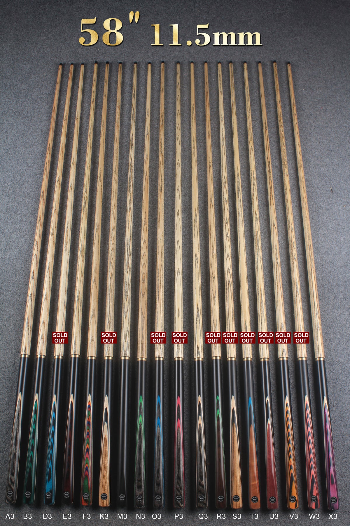 3/4 ASH 57''/58''  BREAK CUE  11 mm/ 11.5 mm/ 12 mm tip