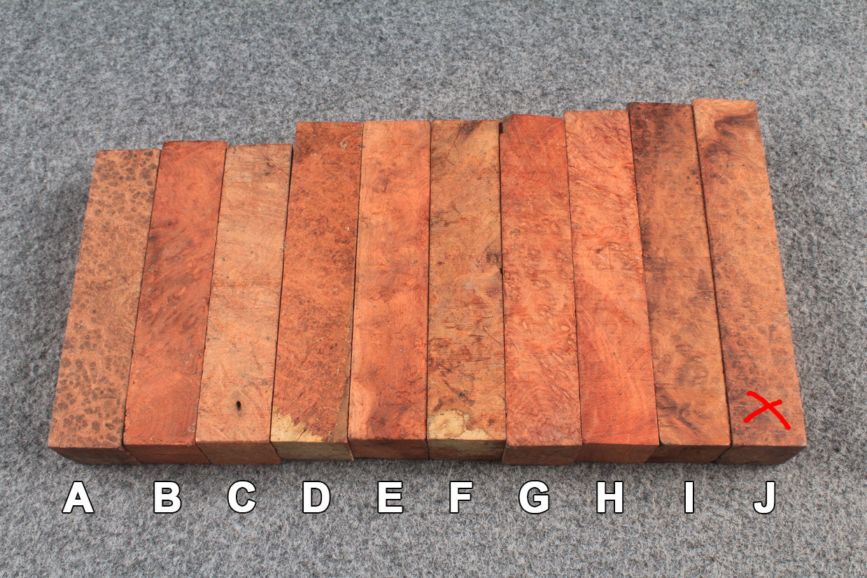Amboyna Burl Square Blanks for Mini Butt Crafting - Raw & Custom Processed Options