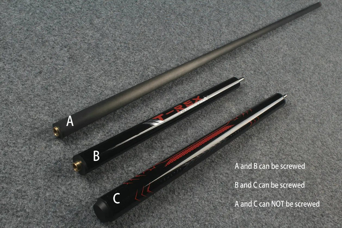 3 Piece Carbon Fiber Shaft  Billiards Cue Punch&Jump  Cue Stick 56" little monster