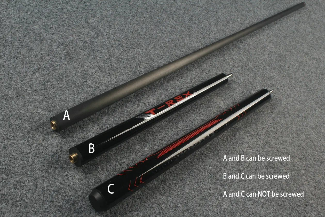 3 Piece Carbon Fiber Shaft  Billiards Cue Punch&Jump  Cue Stick 56" little monster