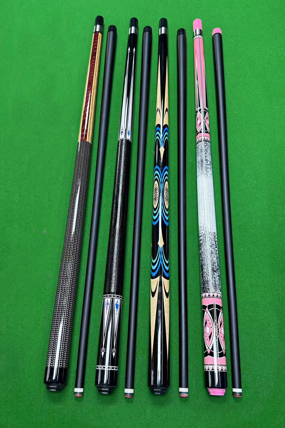 8 x Carbon shaft billiards club cues pool cues stick WOODS CUES