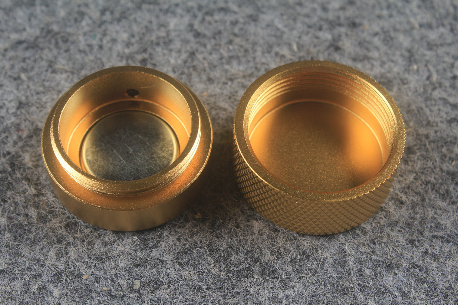 Gold aluminium magnetic chalk holder - side view