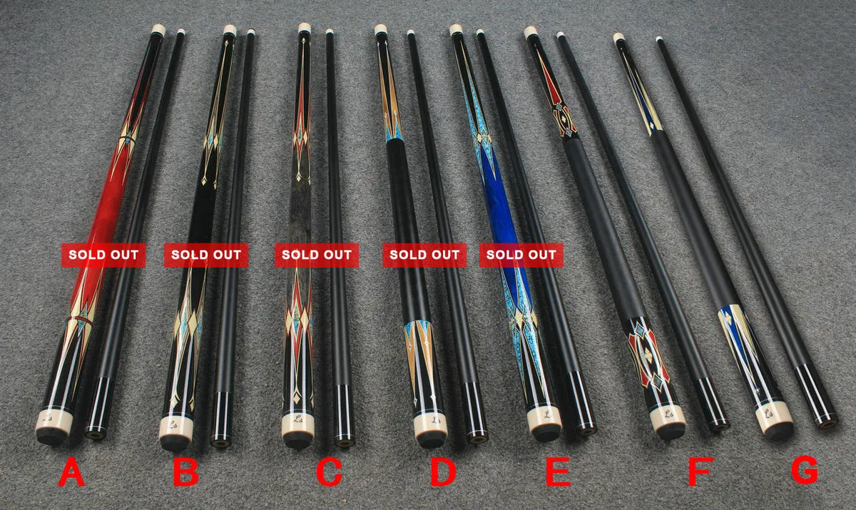 two piece maple shaft billiards cue pool cue stick WOODS CUES