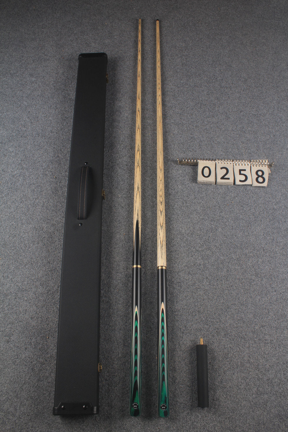 3/4 ASH english pool cue + break cue + case # 258