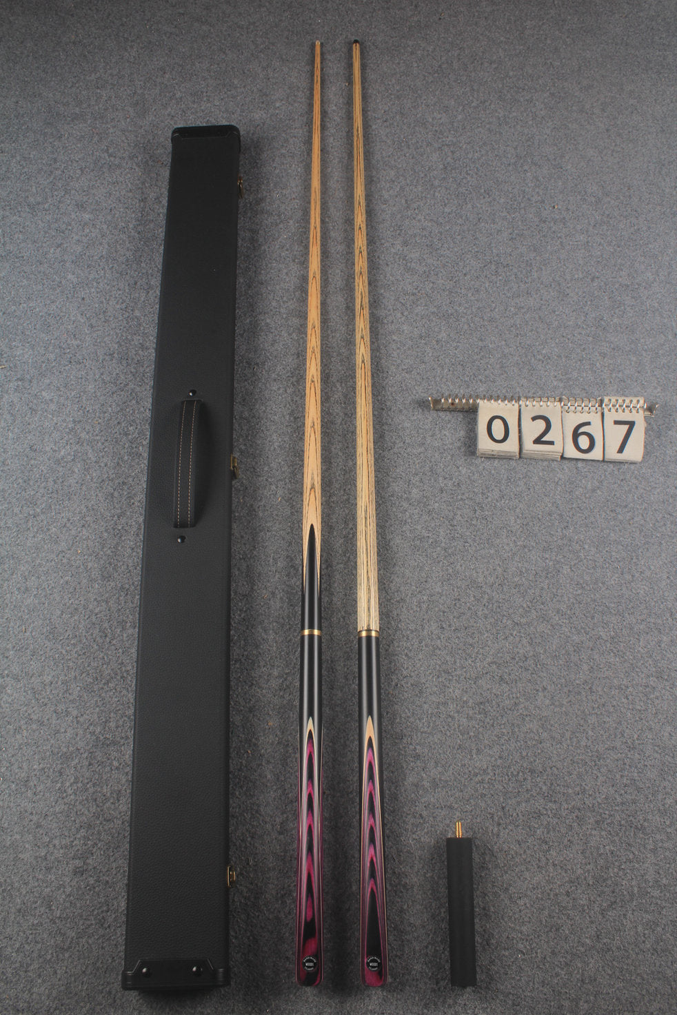 3/4 ASH english pool cue + break cue + case # 267