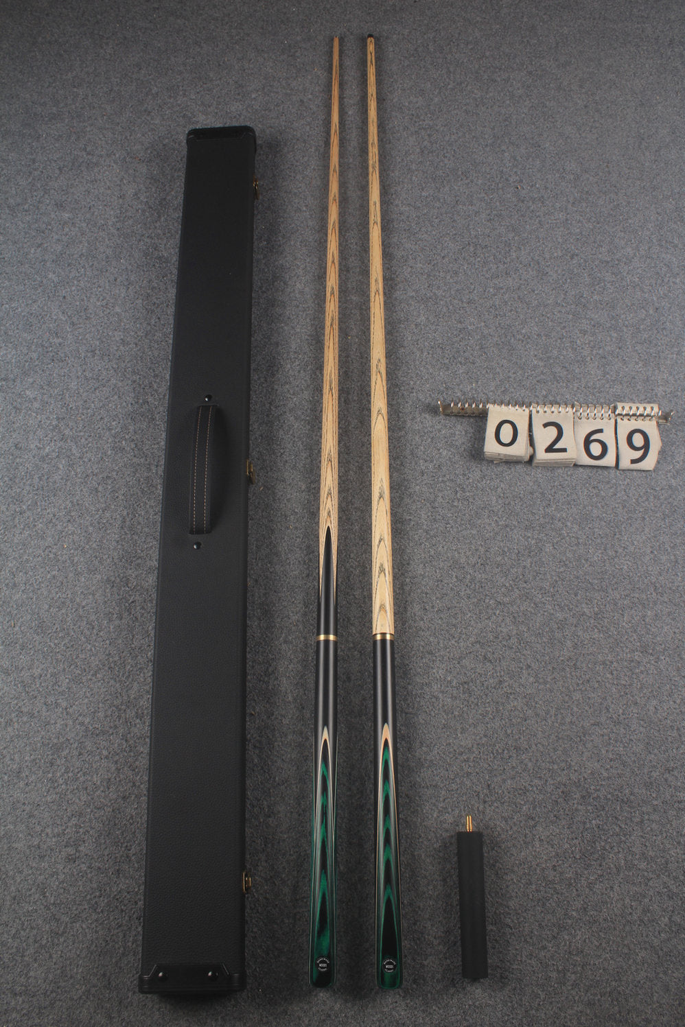 3/4 ASH english pool cue + break cue + case # 269